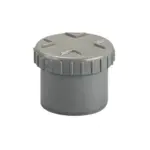 PVC Lijm Eindstuk + Schroefdeksel grijs 75