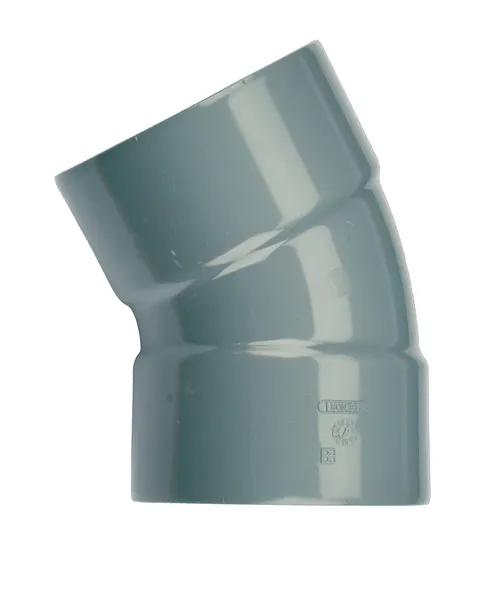 PVC Lijm Bocht 30° grijs 125 M/M