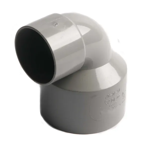 PVC Lijm Verloopbocht 90° grijs 75X50 M/M