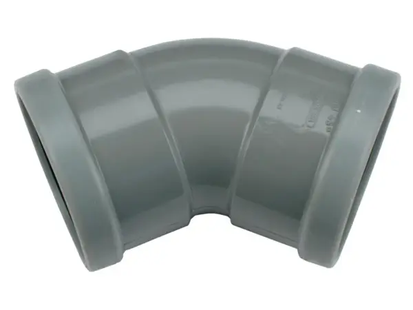 PVC Manchet Bocht 45° grijs 125 SN4 M/M