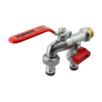 BONFIX Dubbele kogeltapkraan bu.1/2x3/4x3/4 met slangtule