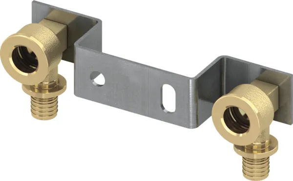 TECEflex geminibeugel met muurplaten standaard messing 120 mm 16 x 1/2" binnendraad