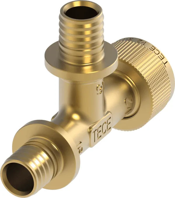 TECEflex snel adapter T-stuk doorgang silicium brons 16 mm x 16 mm x 1/2"