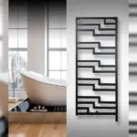 Masterwatt Grecale 600 black elektrische badkamerradiator 600 Watt, 600 x 1490 x 85 mm