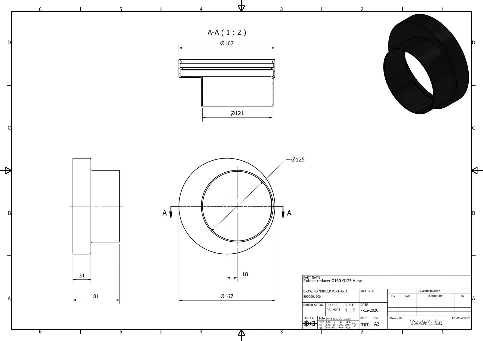 Vent-Axia ISO+M 160-123A Z / Verloop Ø160 - Ø123 A-sym - Image 2