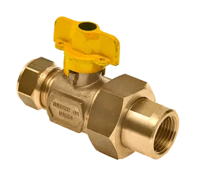 BONFIX Knel messing gaskogelkraan 22 mm x kopp. 1/2" bi.dr.