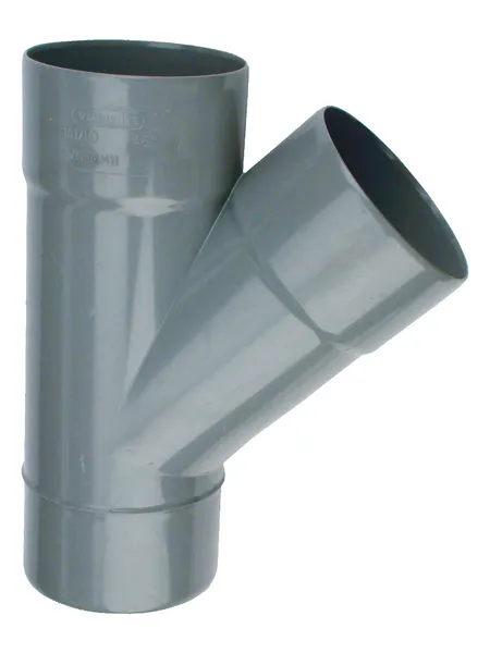 PVC Lijm T-Stuk 45° grijs M/S