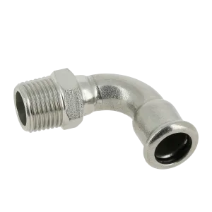 BONFIX M-press RVS-water bocht 90° buitendraad