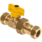 BONFIX Knel messing gaskogelkraan 15 mm x koppeling 15 mm