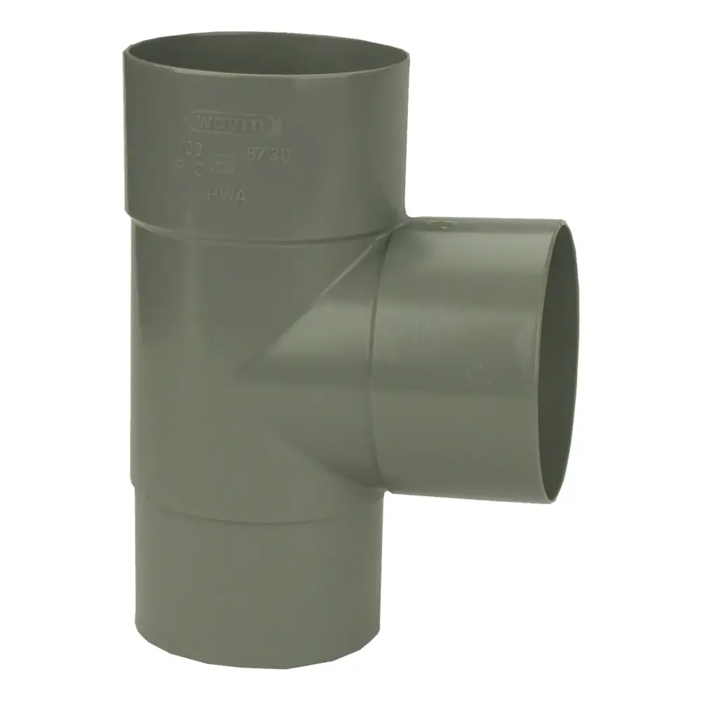 PVC HWA T-Stuk 90° grijs 100 M/VS