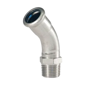 BONFIX M-press RVS-water bocht 45° buitendraad