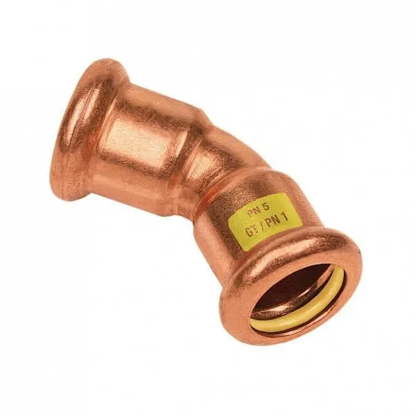 BONFIXX M-press roodkoper gas bocht 45 graden