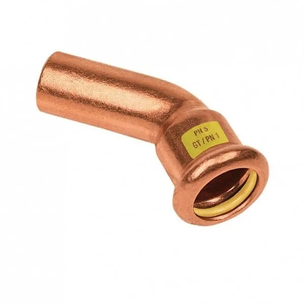 BONFIXX M-press roodkoper gas insteekbocht 45 graden