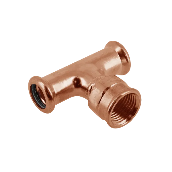 BONFIXX M-press roodkoper water T-stuk binnendraad