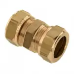 Bonfix messing rechte koppeling 2x knel 15mm knel