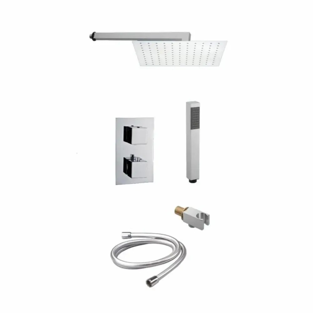 Saniful-Doucheset-inbouw-met-thermostaat-en-muurbevestiging-douchekop-vierkant-chroom-6026 Saniful Doucheset inbouw met thermostaat en muurbevestiging douchekop vierkant chroom