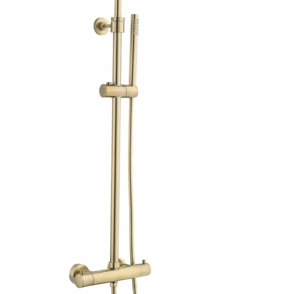 Saniful-Doucheset-opbouw-thermostatisch-in-hoogte-verstelbaar-rond-20-cm-Goud-Geborsteld-6045 Saniful Doucheset opbouw thermostatisch in hoogte verstelbaar rond 20 cm Goud Geborsteld
