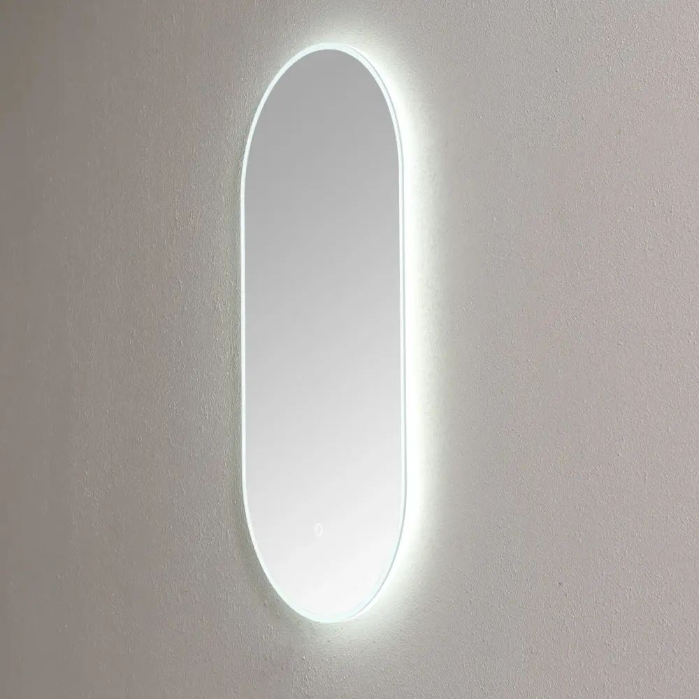 Saniful Ovale badkamerspiegel met led verlichting in 3 kleuren instelbaar & dimbaar