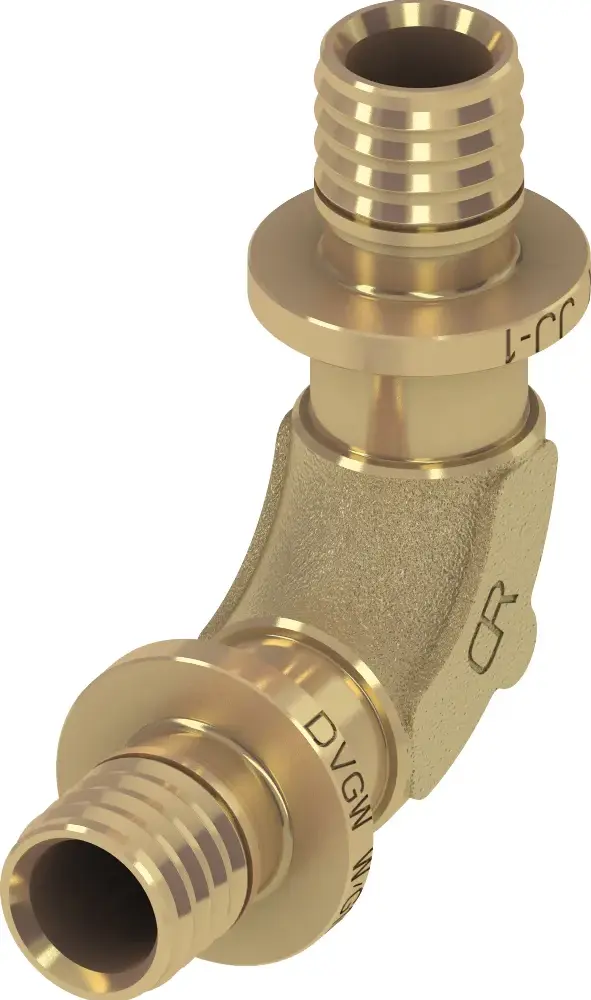 TECEflex knie 90Â° stromend silicium brons met min. drukverlies