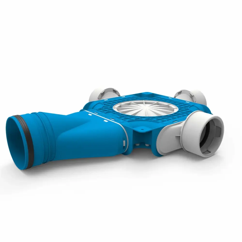 Vent-Axia Uniflexplus ventilatie samengestelde verdeler 3x Ø90mm met horizontale tuit Ø125mm