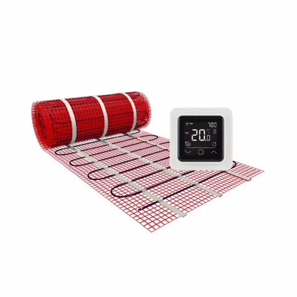 123Heat Vloerverwarmingsmat Set 3,5 m2 - 525 Watt incl. Wifi thermostaat zwart